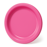 Bright Pink 7" Round Plastic Plates - 50 Pack